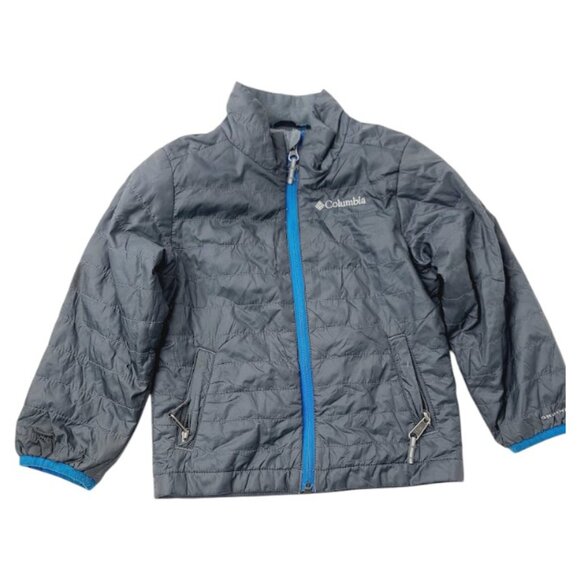Columbia Boy's Black Blue Omni Heat Padded Thermal Puffer Jacket Size XXS - Picture 1 of 12